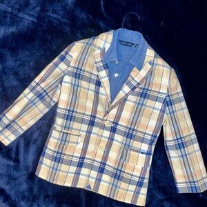 Janie and Jack Shirt with Nautica Plaid Blazer Set Size 4